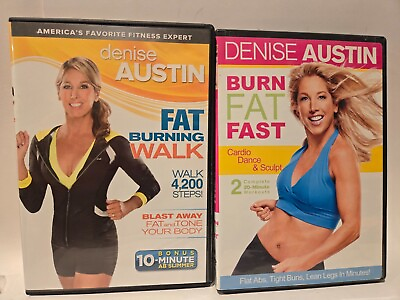 #ad Denise Austin: 2 DVDs Burn Fat Fast amp; Fat Burning Walk NEW other $7.95