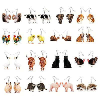 Acrylic Cute Animals Earrings Birds Hook Drop Dangle Charm Women Girls Jewelry C $2.35