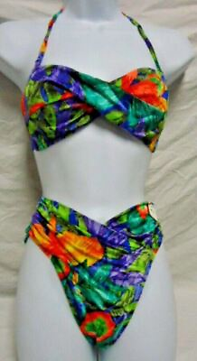 #ad Multi Color Women#x27;s Bikini Swimsuit 2 Piece PETITE Size 8 NWOT #65 $37.00