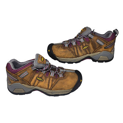 Keen Boots Womens 8 Brown Purple Detroit XT Mid Waterproof Steel Toe Work Hiking $74.99