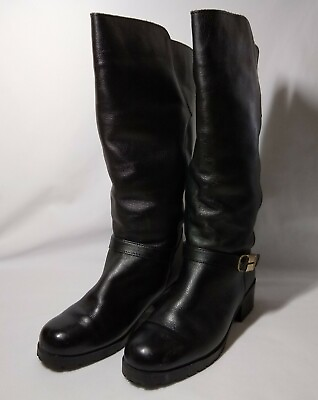 #ad Ragazza Natrual Womens Boots Black with Silver Buckle Size 39 Portugal $24.99