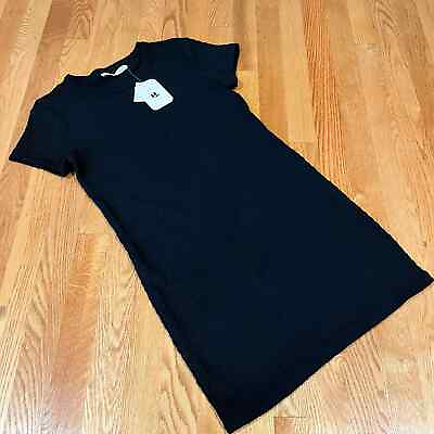 New Nordstrom Rack Elodie Textured Black Short Sleeve Mini Dress Size M $28.00
