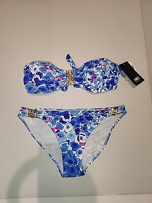 #ad Sexy Cute Bikini ABS allen schwartz 2 Piece Strapless Size 8 Medium $21.98