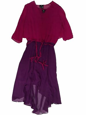 #ad Womens Purple Magenta Pink Opaque 2PC Cocktail Evening Party Dress Size 16 $29.99
