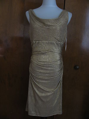 Ralph Lauren women#x27;s yellow gold lined evening dress Size 12 NEW $89.00