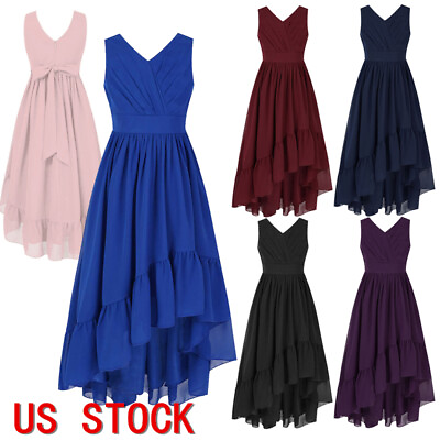 US Girls Bridesmaid Dresses Wedding Flower Girl Dress Formal Party Evening Gowns $8.89