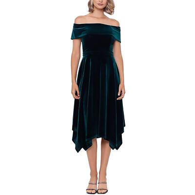 #ad Xscape Womens Velvet Knee Cocktail and Party Dress Plus BHFO 6155 $13.99