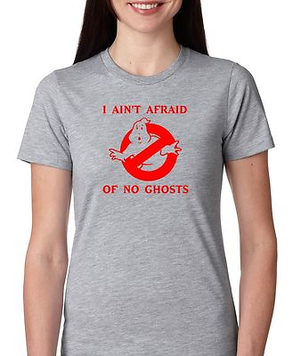 #ad Ghostbusters quot;I Aint Afraid Of No Ghostsquot; 80#x27;s Movie Womens T Shirt Jr. Size $18.99