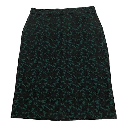 #ad Michael Michael Kors Women Skirt Dark Emerald Black Jacquard Pencil Medium NWT $29.99