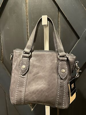 #ad FRYE Melissa Mini Tote Leather Crossbody Women’s Bag in Carbon Gray Purse NWT $129.99