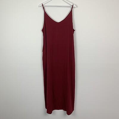 Amazon Aibrou Womens XXL Maxi Tank Dress Spaghetti Straps Burgundy Plus Size NWT $22.46