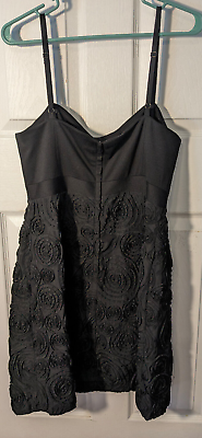 #ad New Elle Black Spaghetti Strap Size 16 XL Cocktail Party Dress Soutache Circles $18.99