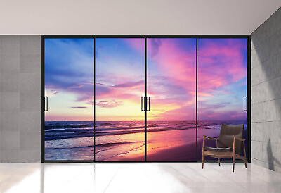 Custom Static Window Films Privacy Home Decoration Sunset Dusk Frosted DIY Size $244.00