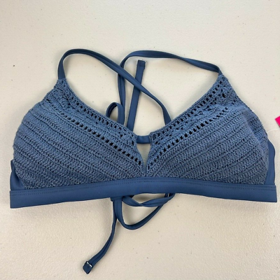 #ad Bathing Suits for Women Size M Textured Crochet Bikini Top $10.80