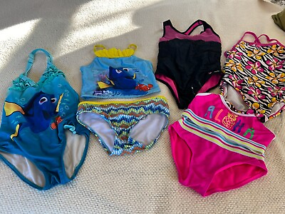 #ad Lot of 5 Girls Swimsuits Disney Dory Big Chill Wave Zone Size 7 8 $32.99