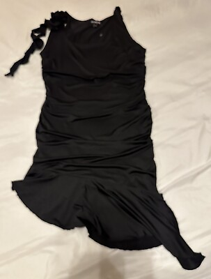 #ad Justify Black Cocktail Party Dress Asymmetrical Hem Women’s Jrs Size Large NWT $12.99