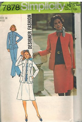 7878 UNCUT Vintage Simplicity Sewing Pattern Misses Pants Skirt Jacket Designer $4.89