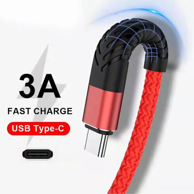 Heavy Duty Braided USB C Type C Fast Charging Data Sync Charger Cable Long Cord $3.99