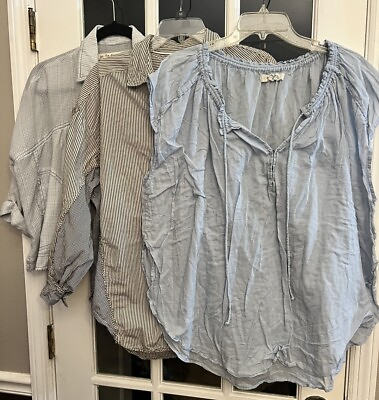 #ad Lot Of 3 Free People Tops Oversized XSmall Boho And Beautiful Button Z $20.00