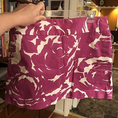 J Crew Abstract Floral Pink Purple White Short Skirt Women’s Sz 10 A2593 $12.00