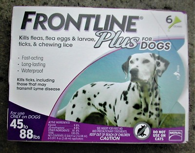 Frontline Plus for Dogs 45 88 lbs 6 pack 100% Genuine U.S EPA Approve $45.75