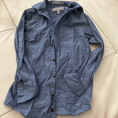 NORDSTROM size 8 blue long sleeve blouse $13.99