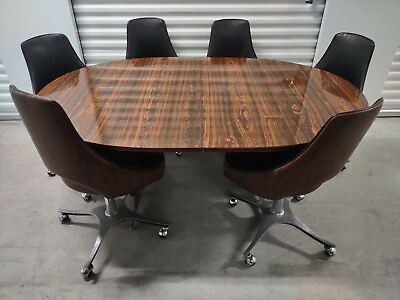 MCM Roper for Sears 7pc Dinette Set Faux Rosewood Space Age Star Trek Atomic $1500.00
