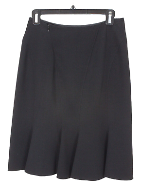 #ad Carlisle Black Pencil Wool Skirt Blend Stretch Below Knee Career Size 4 $19.99