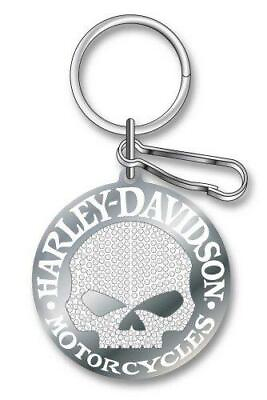 #ad Plasticolor Harley Davidson Studded Silver Harley Skull Key Chain P4340 $12.90