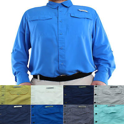 Habit Outdoor Shirt Men#x27;s Fishing Casual Long Sleeve Button Down Solar Factor $19.99