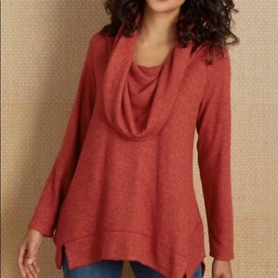 #ad #ad SOFT SURROUNDINGS Ava Turtleneck Sweater Orange Long Sleeve Boho Petite XS $39.99