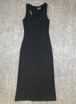 #ad Pact Womens Small Black Maxi Dress Long Fitted Racer Back Organic Cotton Stretch $29.88