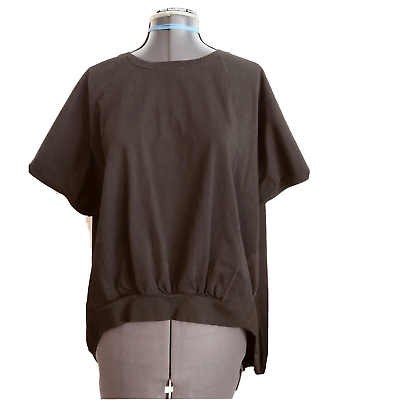 Mixsense Hi Low Short Sleeved Shirt Size 2x 3x ? Black Boxy Casual Plus Summer $10.37