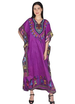 #ad Long Women Kaftan Dress Maxi Plus Loose Casual Boho African Caftan Free Size $10.74