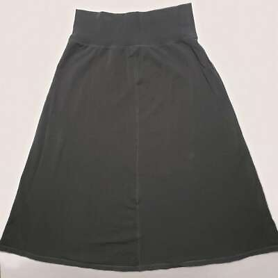 Garnet Hill Womens Sz Large Stretch Knit Dark Gray Maxi Skirt No Pockets EUC $47.22