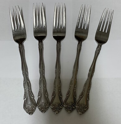 #ad Sears Dinner Forks Flatware Set Of 5 Pa15 $13.85