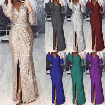 #ad Bodycon Dress Party Dress Maxi Dress Long Sleeve Ball Gown Elegant Solid Sexy * $4.38