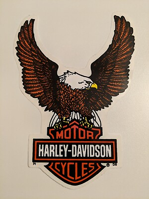 #ad Harley Davidson Eagle Bar and Shield OUTSIDE WINDOW Decal Part #D8 6.25 inches $13.27