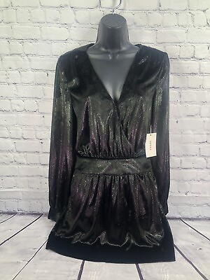 #ad Frame black metallic silky velvet cocktail dress size 0 $49.95