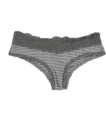 #ad American Eagle Womens Eyelash Lace Bikini Panties Grey Medium $7.60