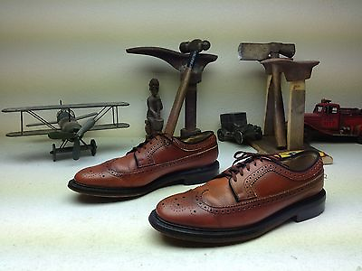 #ad #ad VINTAGE SEARS BROWN LEATHER WING TIP LACE UP OXFORD POWER SHOES SIZE 10.5 EE $149.99