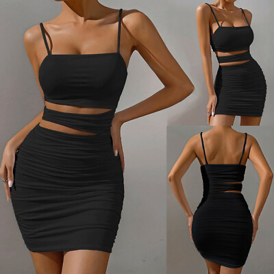 #ad Sexy Women Sleeveless Hollow Party Bodycon Dress Ladies Pullover Summer Dresses $14.62