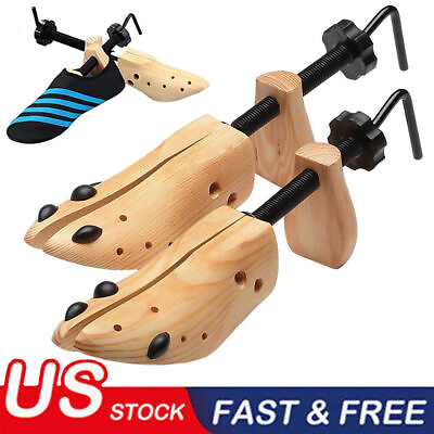 #ad 2023 One Pair 2 way Wooden Adjustable Shoe Stretcher for Men Women Size 9 13 $13.79