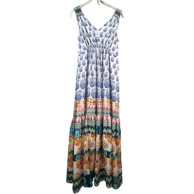 #ad By Anthropologie Boho Pheasant Cottagecore Gathered Tiered Maxi Dress X Small P $69.00