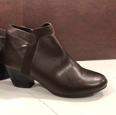 #ad Dexflex Wide Boots Sz 8.5 Wide Brown Side Zip Ankle Boots $26.00