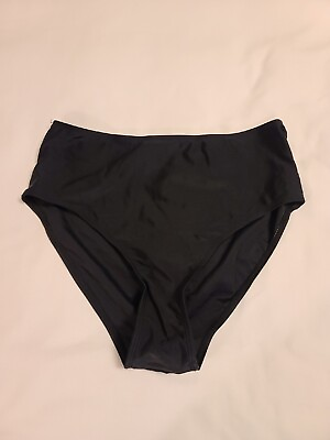 #ad NWOT UNBRANDED Black High waisted Bikini Bottom; Size M $6.69