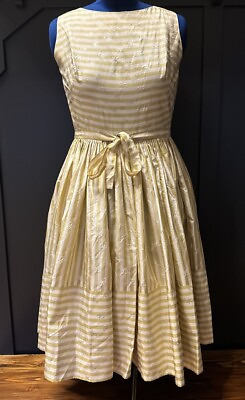 #ad #ad VTG 50s 60s MCM Imperial House 100% Silk Party Fall Dress Cocktail Summer Yellow $49.99