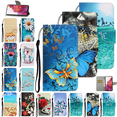 For Samsung Galaxy S23 Ultra S22 S21 S20 Cute Pattern Leather Folio Wallet Case $12.21