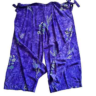 #ad Equinox Swim Coverup Pants 2X 3X Purple Boho Tropical Open Leg Beach Vacation $24.99