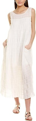 #ad Max Studio Sleeveless Tiered Maxi Dress White Size S M NWT $138 $24.99